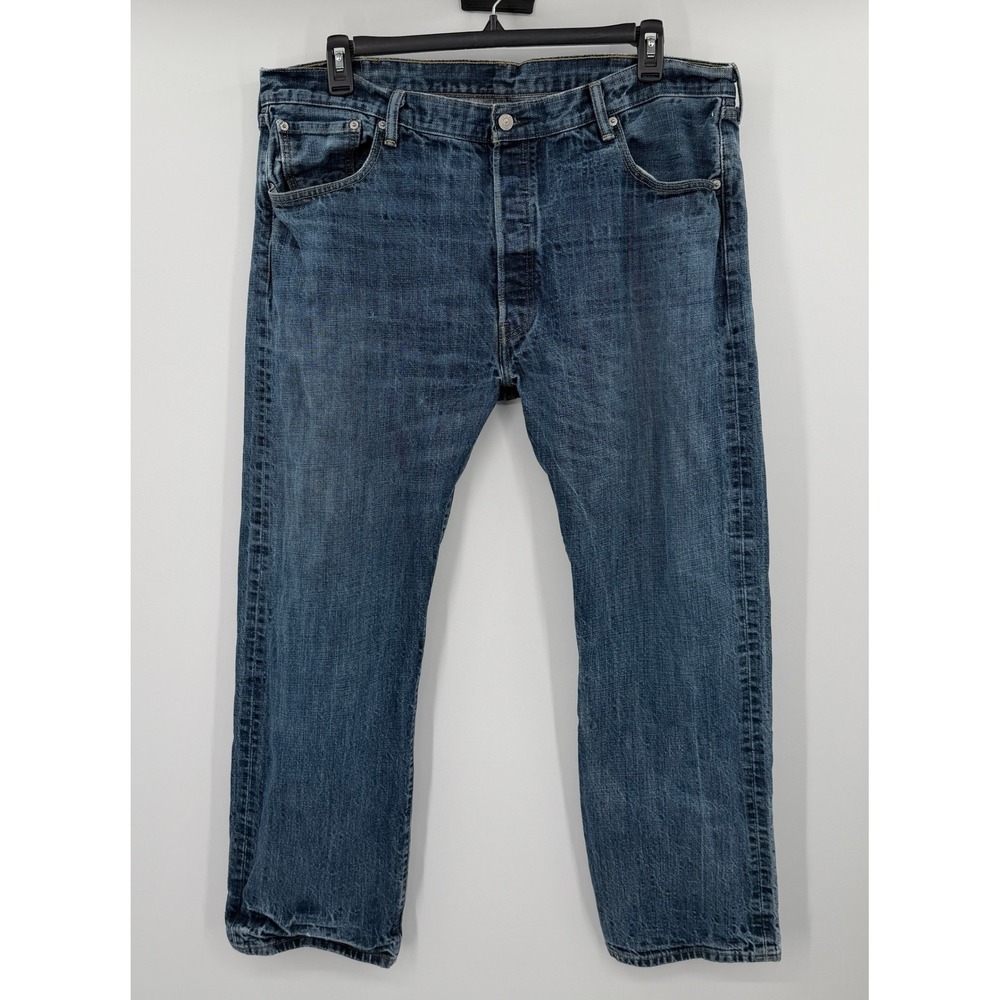Levis 501 Original Fit Jeans Mens 40x31 Blue Denim Straight Leg Button Fly